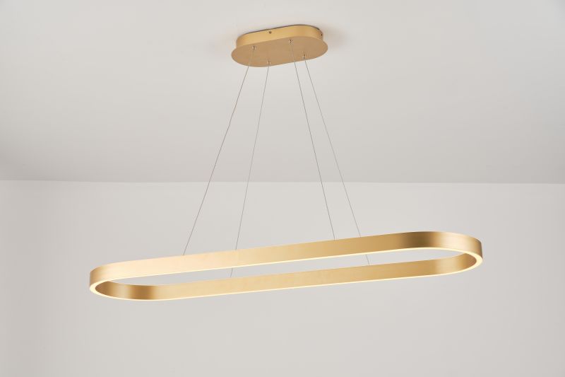 Ailia Imports Taree Oval Brushed Brass Pendant