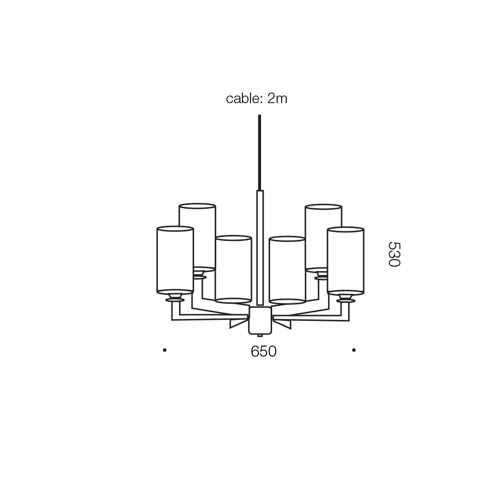 Telbix Lighting Ahern 6 Light Pendant Dimensions