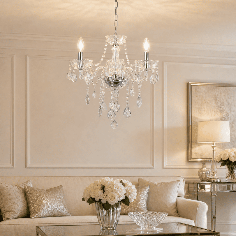 Allegra 6 Light Crystal Pendant Clear - lifestyle