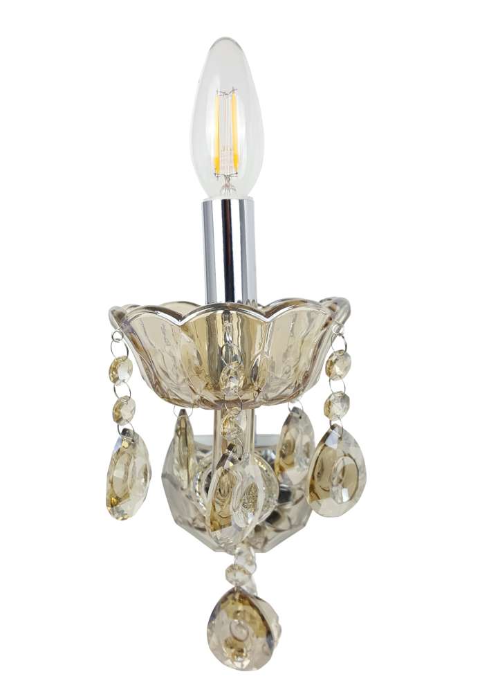 Allegra 1 Light Amber Wall Light - Front