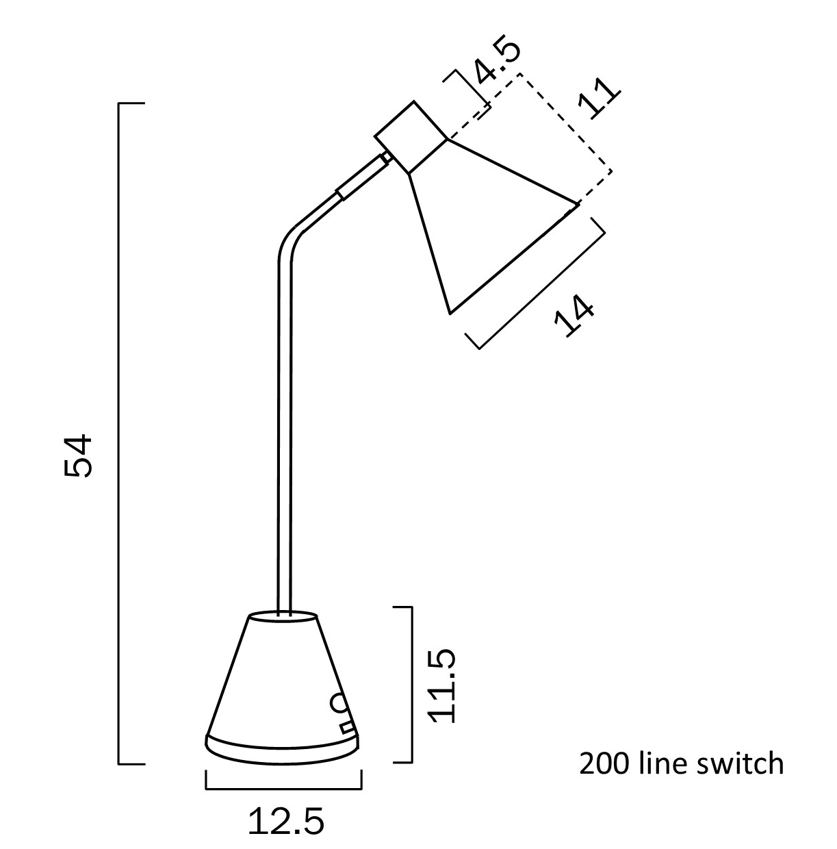 Telbix Lighting Ambia USB Table Lamp Dimensions