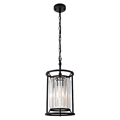 Cougar Lighting - Amelia 1LT Pendant Black / Crystal