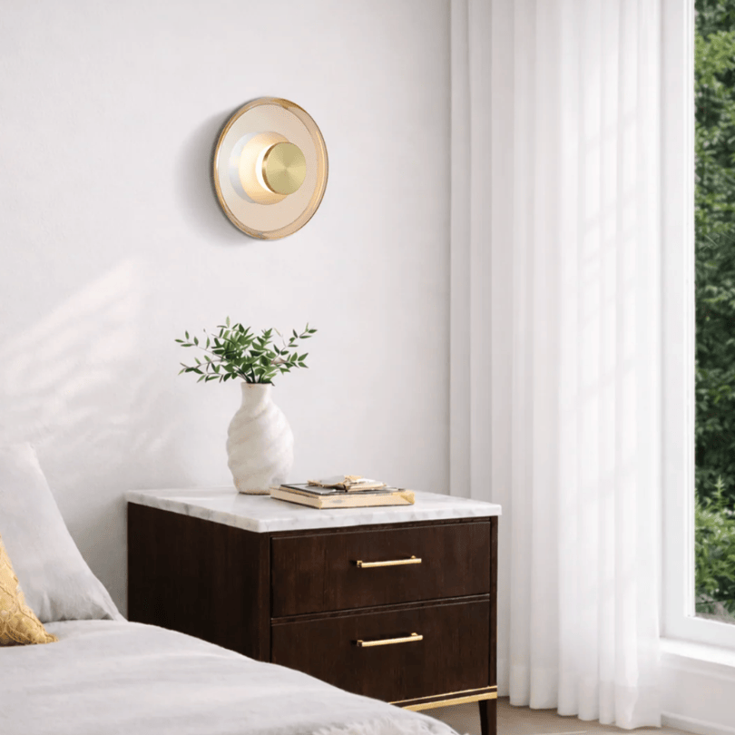 Amity Brass Matt/Amber Interior Wall Light AMITY WB25-BRSAM - lifestyle