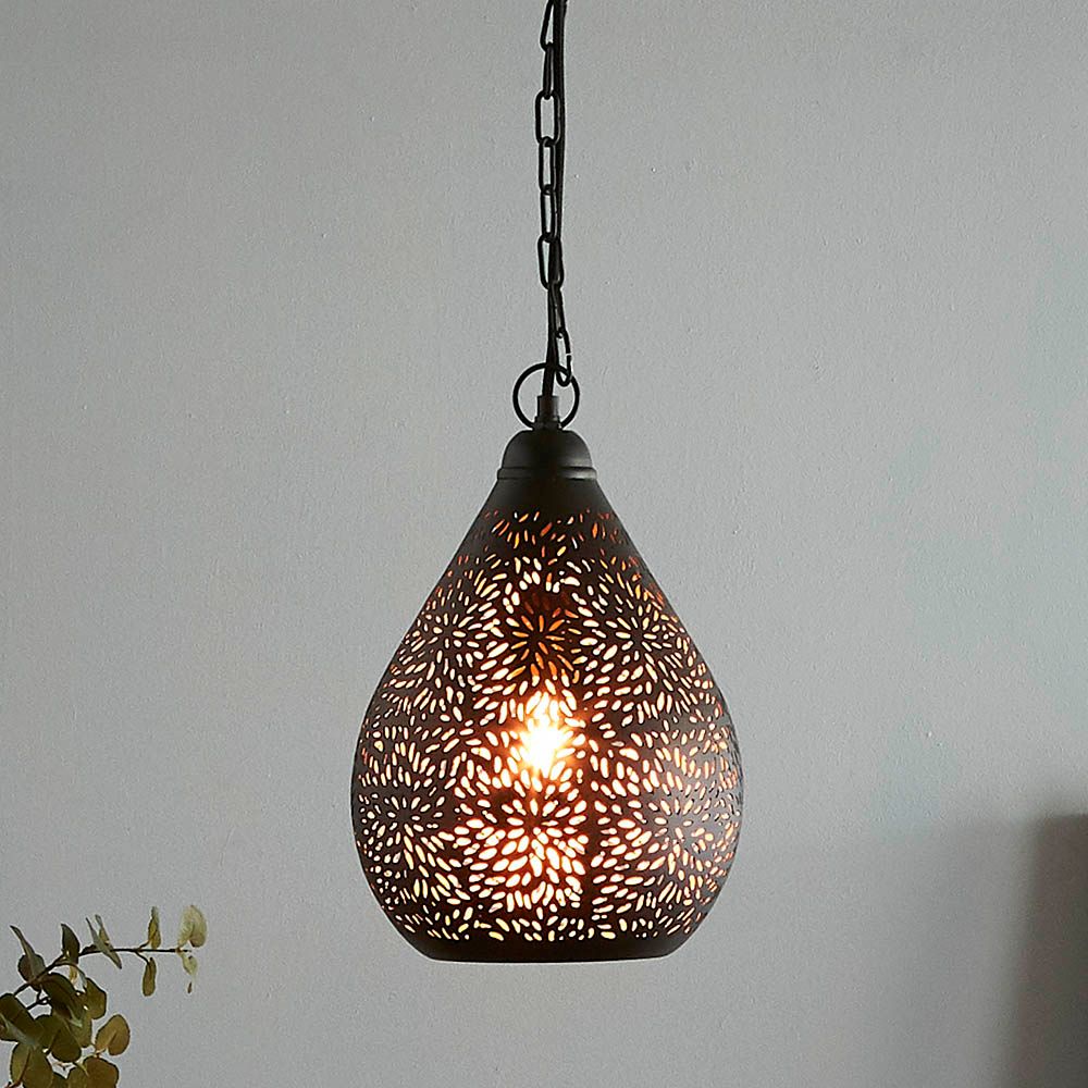 Zaffero Lighting Aquarius Small Black Teardrop Pendant