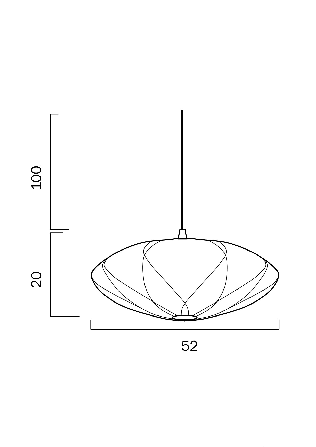 Telbix Lighting Aragon 52 White Fabric Pendant Dimensions