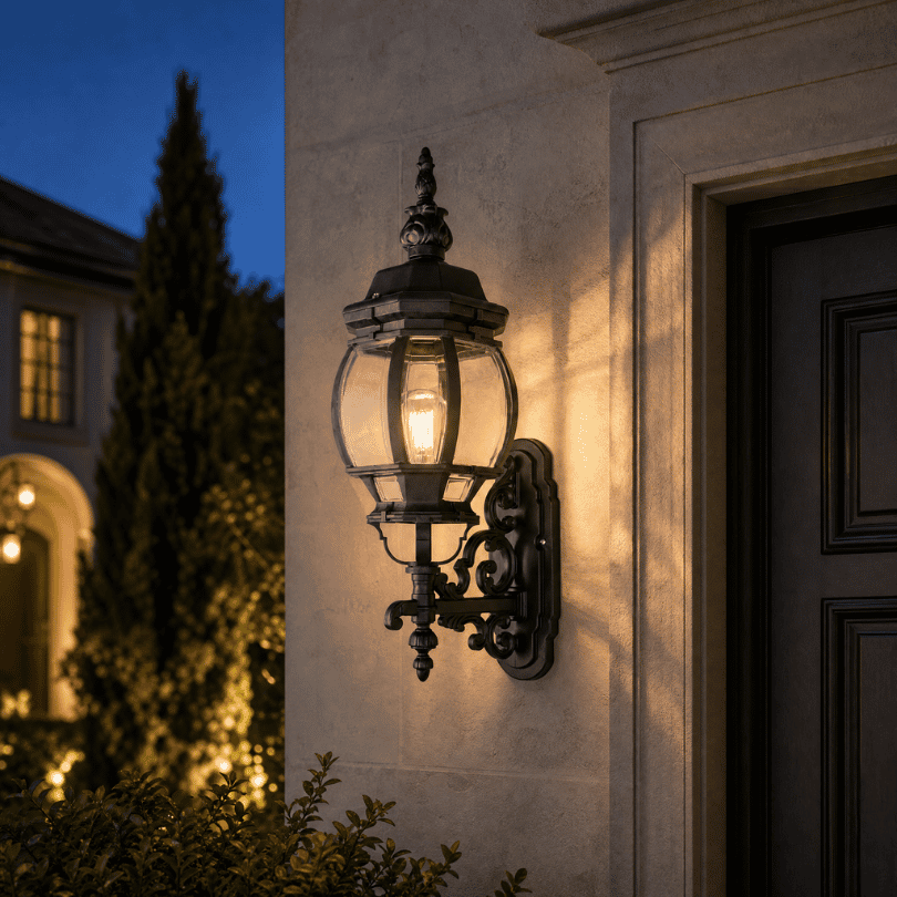 Baltimore-Black Wall Bracket Exterior Coach Light IP44. - lifestyle