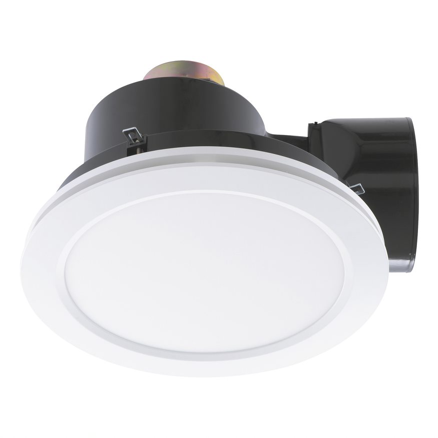 Mercator Revoline White Exhaust Fan & Light BE380ESPWH