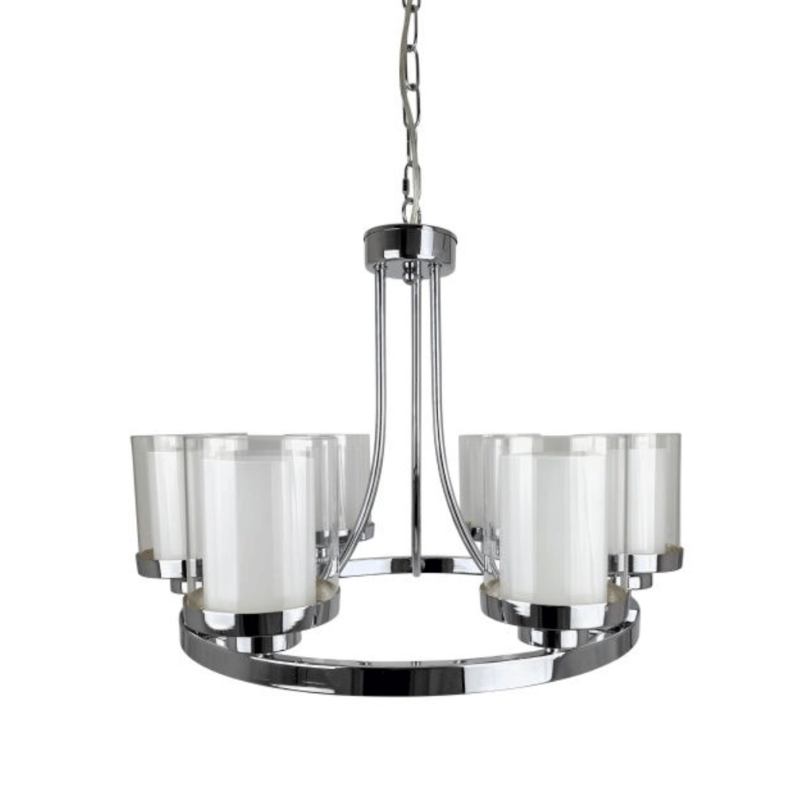 Ailia Imports Bedford 6 Light Chrome Pendant Light - front