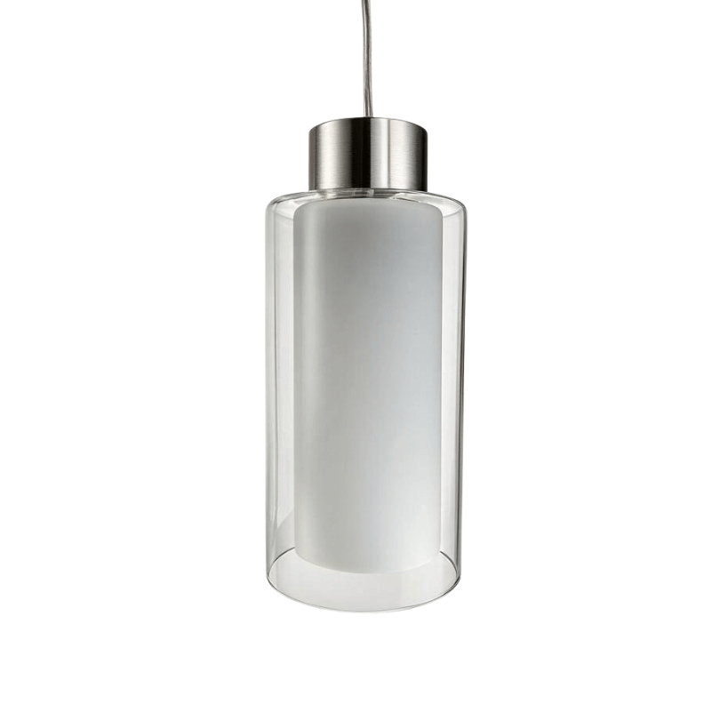 Belton 1Lt Pendant Clear /Opal Inner Nickel Metal