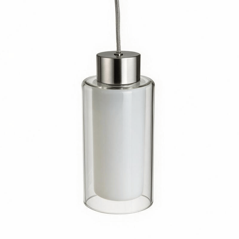 Belton 1Lt Pendant Clear /Opal Inner Nickel Metal - top 