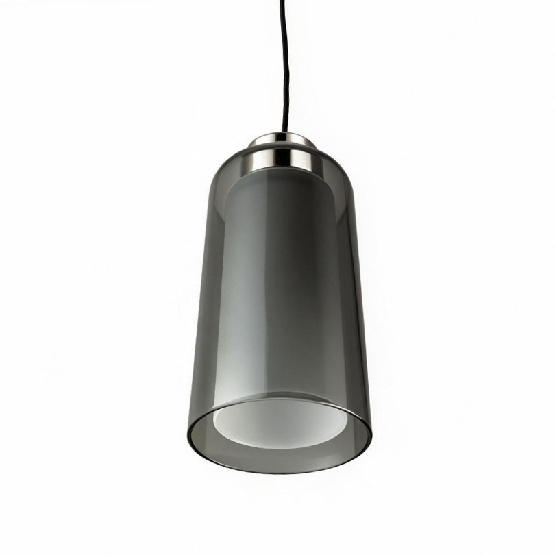 Belton 1Lt Pendant Smoke/ Opal Inner Nickle Pendant - bottom