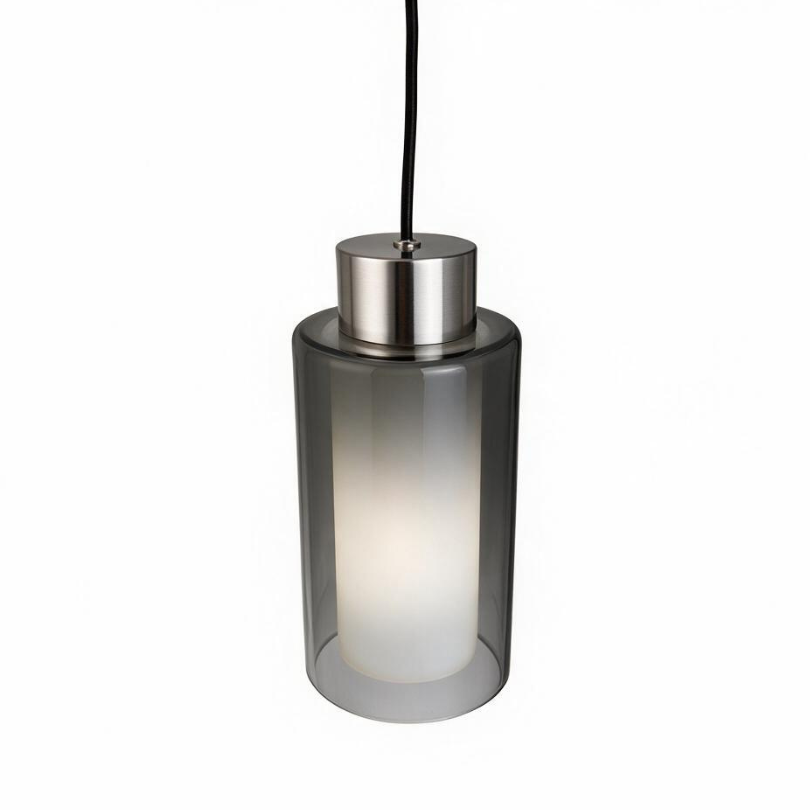Belton 1Lt Pendant Smoke/ Opal Inner Nickle Pendant - top 