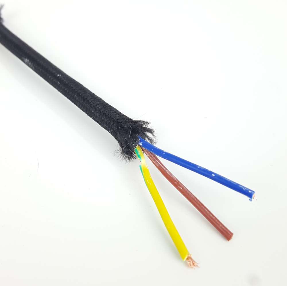 3 Core Black Cloth Lighting Cable