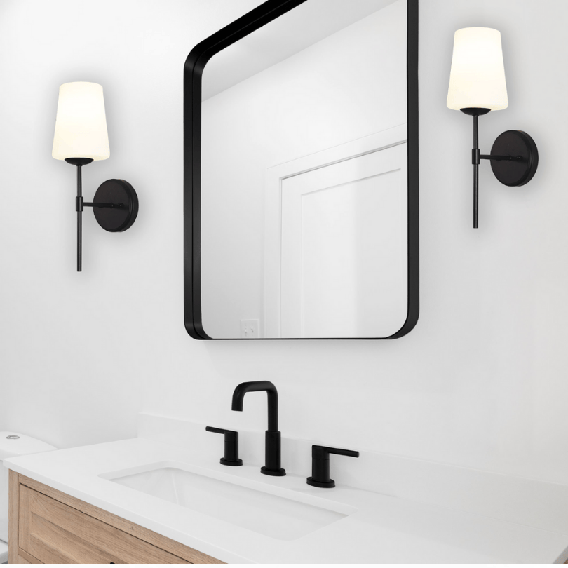 Kinbury wall light Black - lifestyle bathrrom