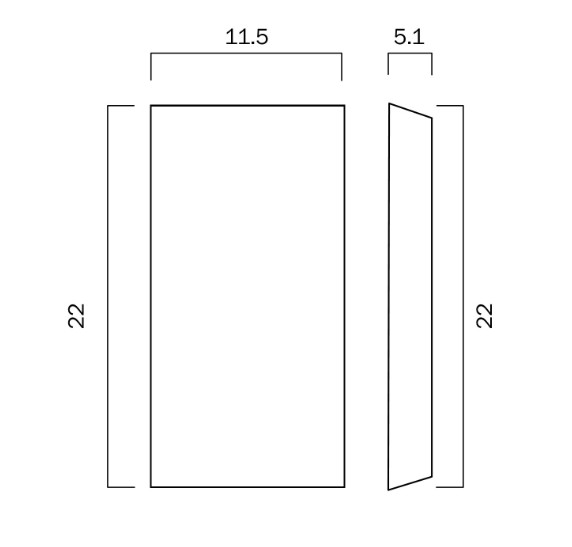 Telbix EX8 Bloc Up / Down Pillar Light - dimensions
