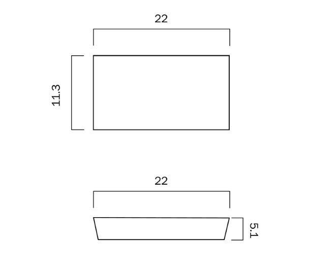 Telbix Bloc EX5 Down only wall light - dimensions
