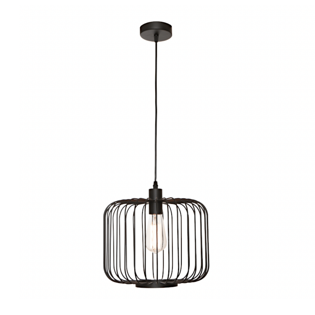 Bonn 1LT Black  Cage Pendant