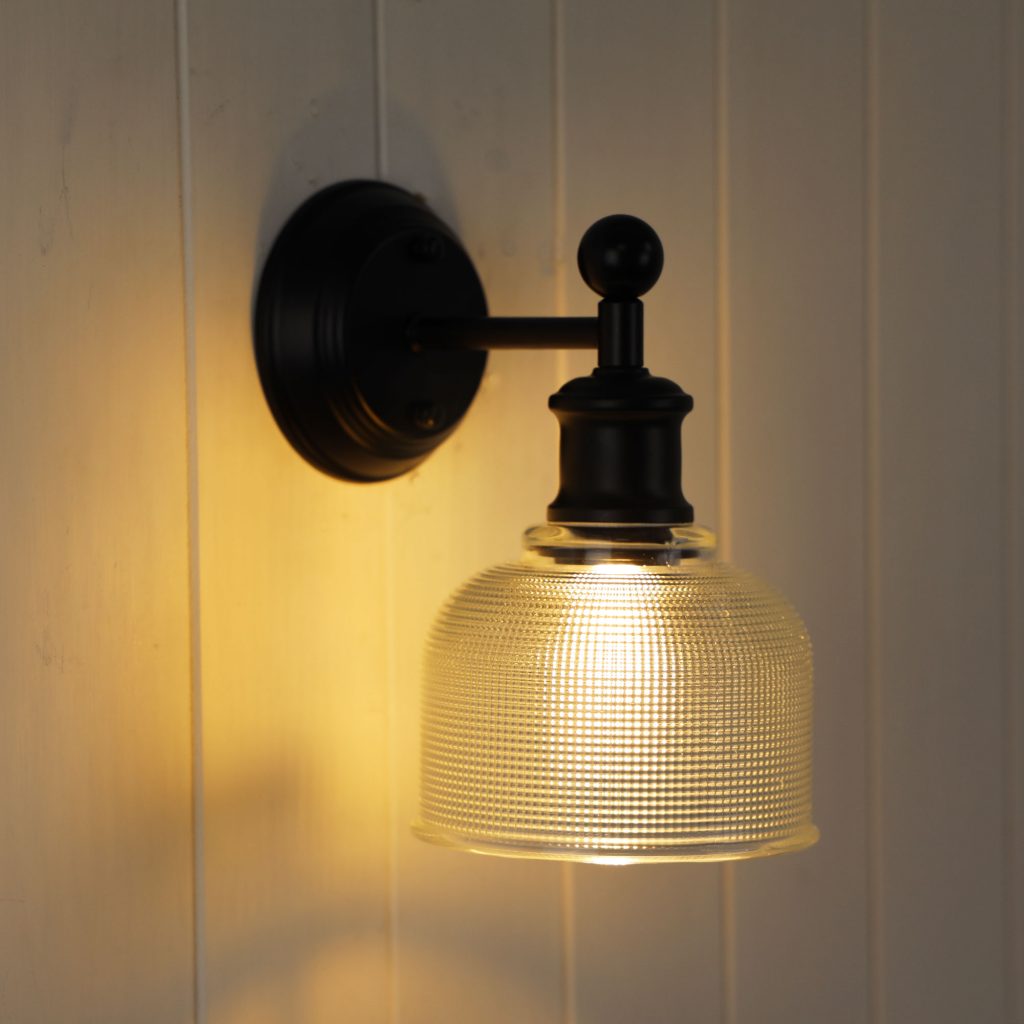 Brighton Black/ Clear Wall Light OL69371CL - lifestyle