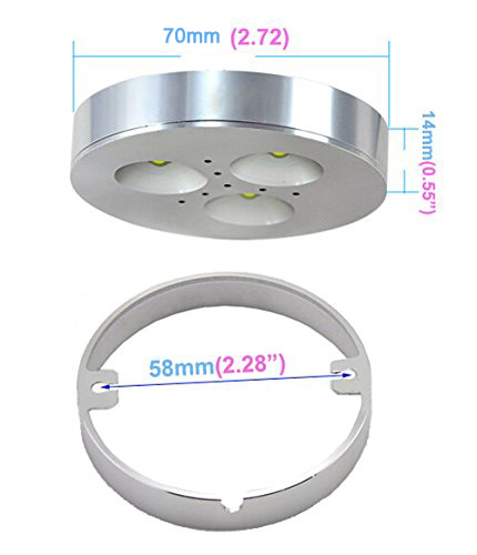 Ailia Imports - Cab 3 3watt Cabinet Light - Aluminium Dimensions