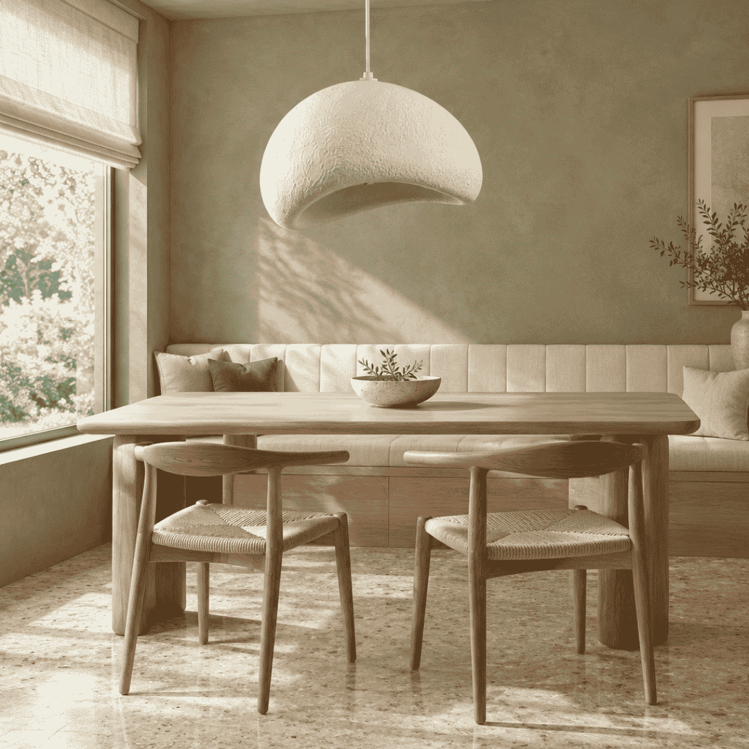 Cardinal 800mm White Polyresin Pendant - lifestyle