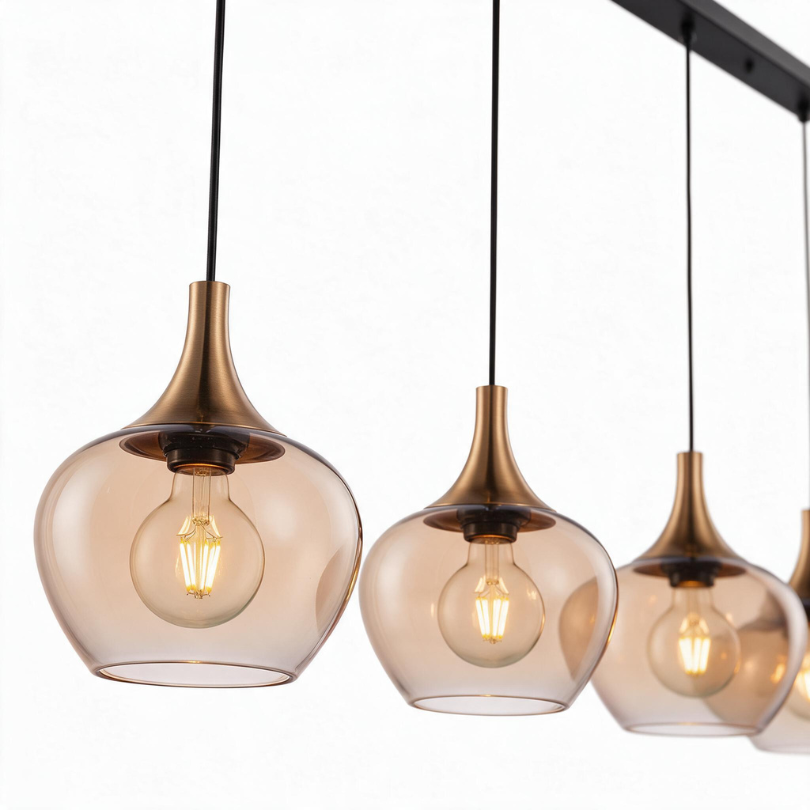 Carina 4LT Bar Pendant Amber AP-1260-4-AMB - close up 
