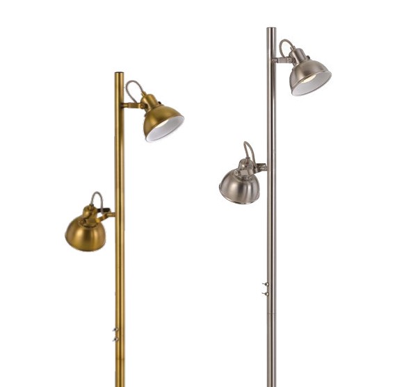 Carson Nickel 2 Light Floor Lamp - close up