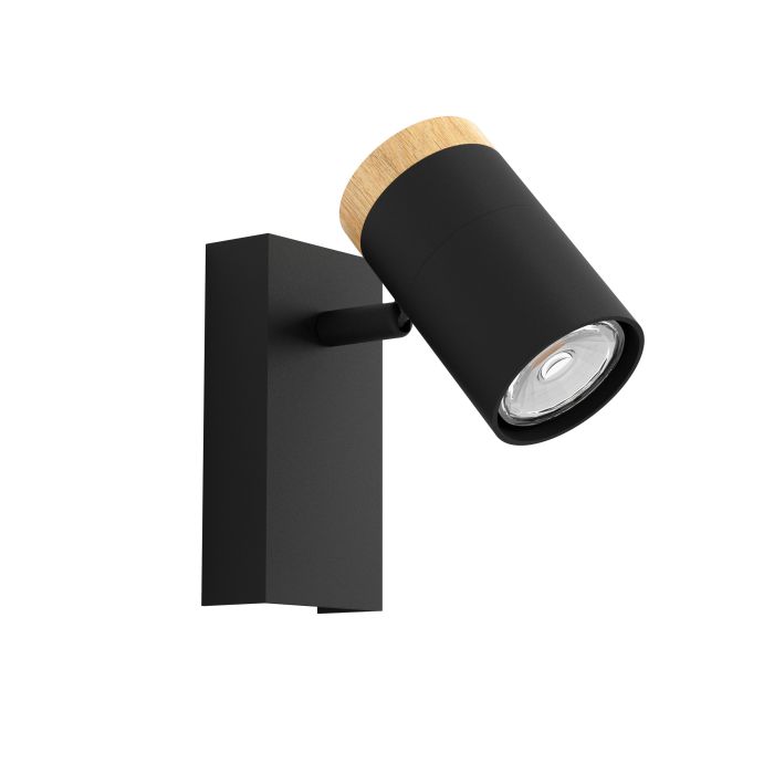 Eglo Lighting Cartagena Black / Oak Spotlight - Single Spot 39647N