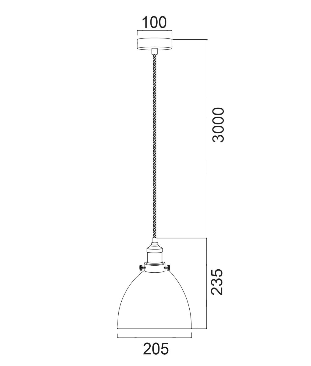 CLA Lighting - Cerema 1 Dome White 1 Light pendant light - dimensions
