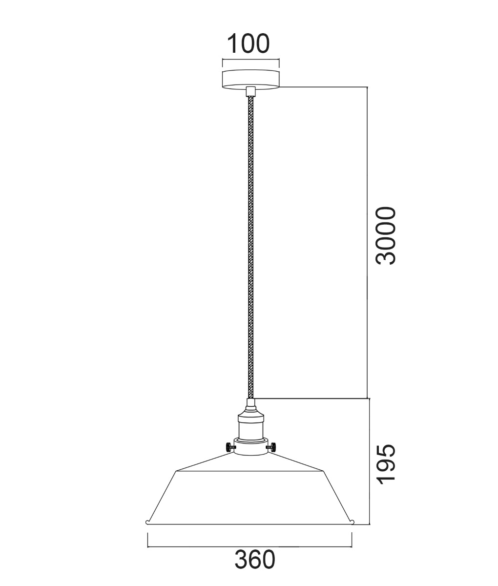 CLA Lighting Cerema 2 White 1 Light pendant light - dimensions