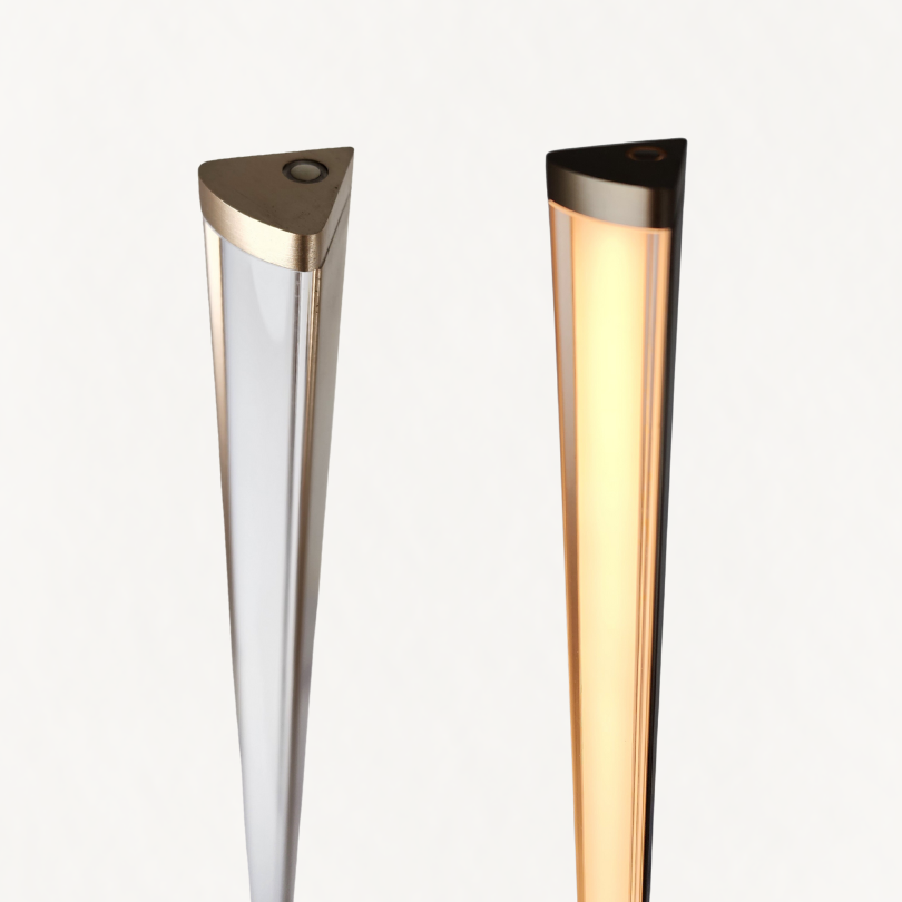 Morne Floor Lamp Champagne CCT AF-1277-CHAMP - on and off