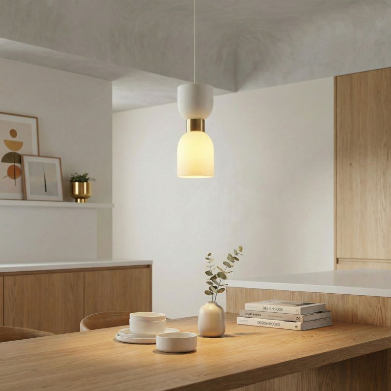 Clessidra2 Opal Glass 1LT Pendant - lifestyle
