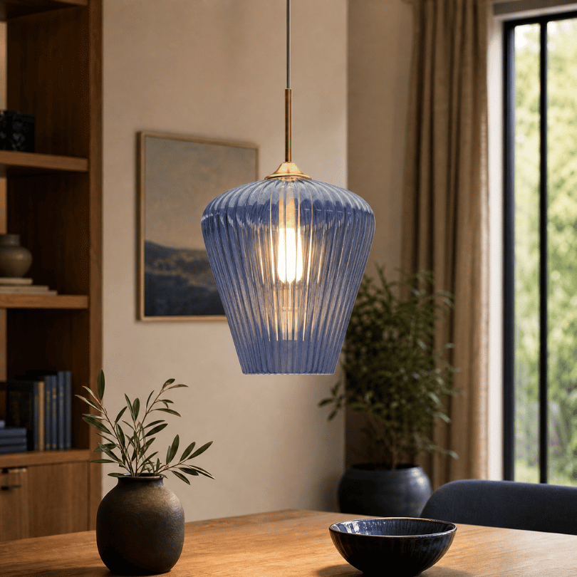 Ribbon 360mm 1LT Pendant Blue - Gold - lifestyle