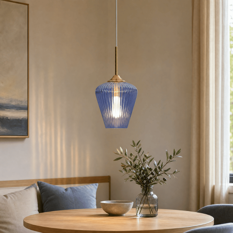 Calibo - Blue Ribbon Glass Pendant - 230mm - dimensions