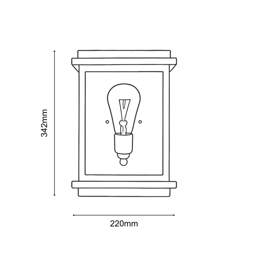 Montrose Antique Bronze Small Wall Bracket Flush - dimensions