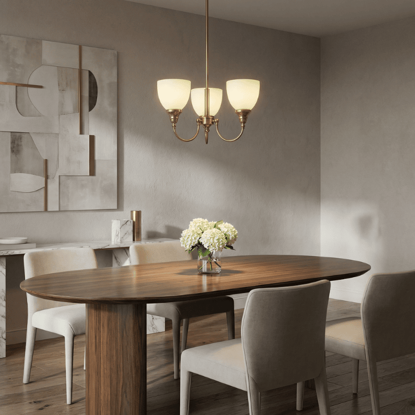 Benson 3 Light Pendant Satin Brass F/Up 1001583 - lifestyle