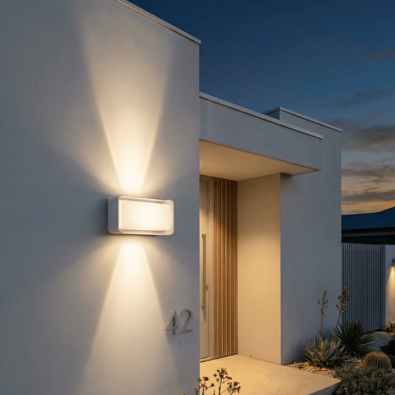 Heka2 13w White Exterior Wall Light - lifestyle