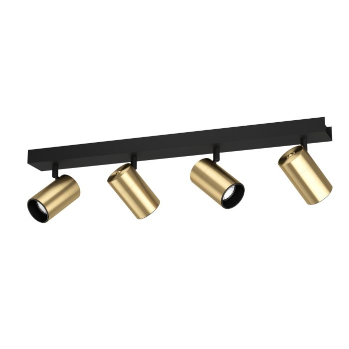 Eglo Lighting Cumaribo Black & Brass 4 Light Spotlight - 390085N