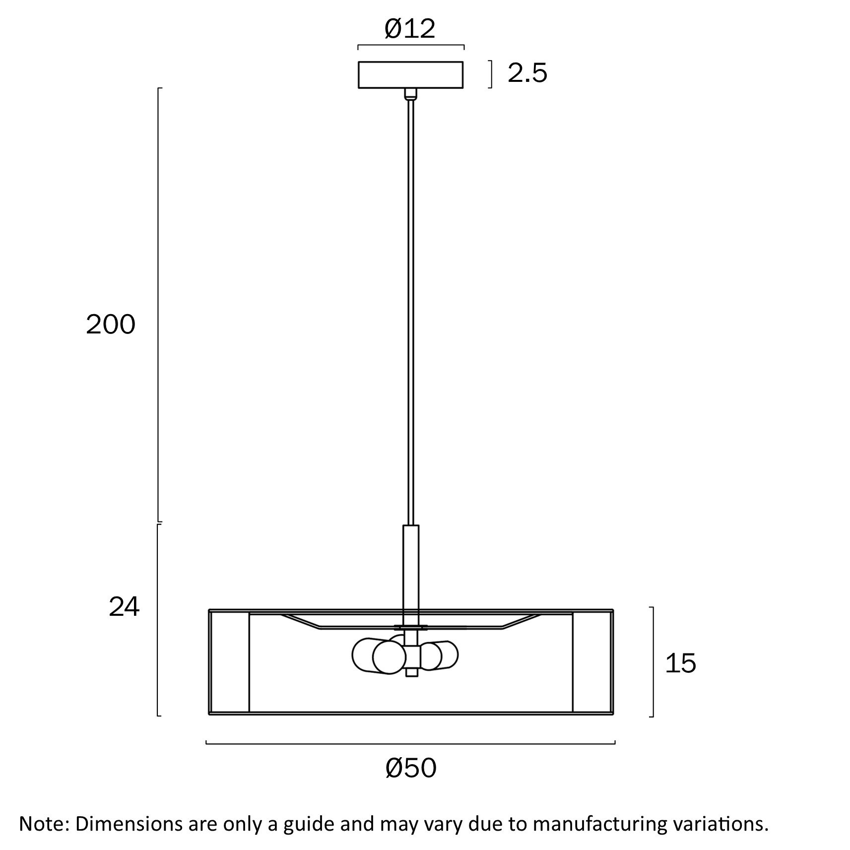 Cusco 50 Pendant Light - Natural - dimensions