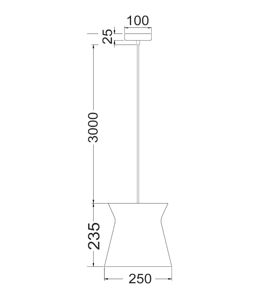 CLA Diablo 1 LT Metal Pendant Light  - Dimensions