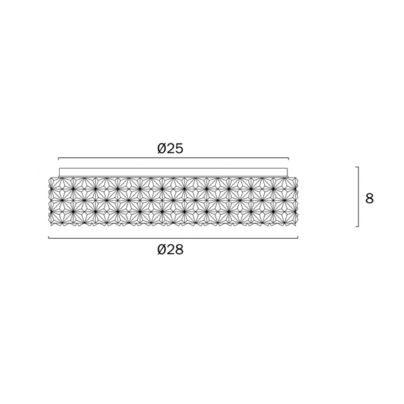 Eltz 28 CCT LED Oyster Light - - dimensions