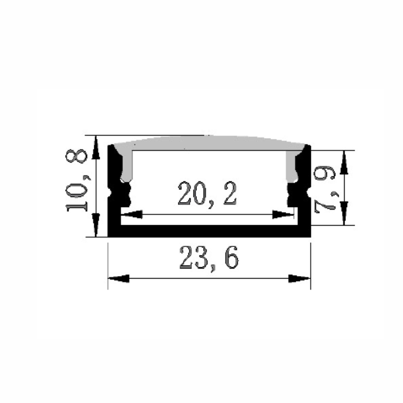 Ailia Imports EXT-014 LED Aluminium Extrusion - Size