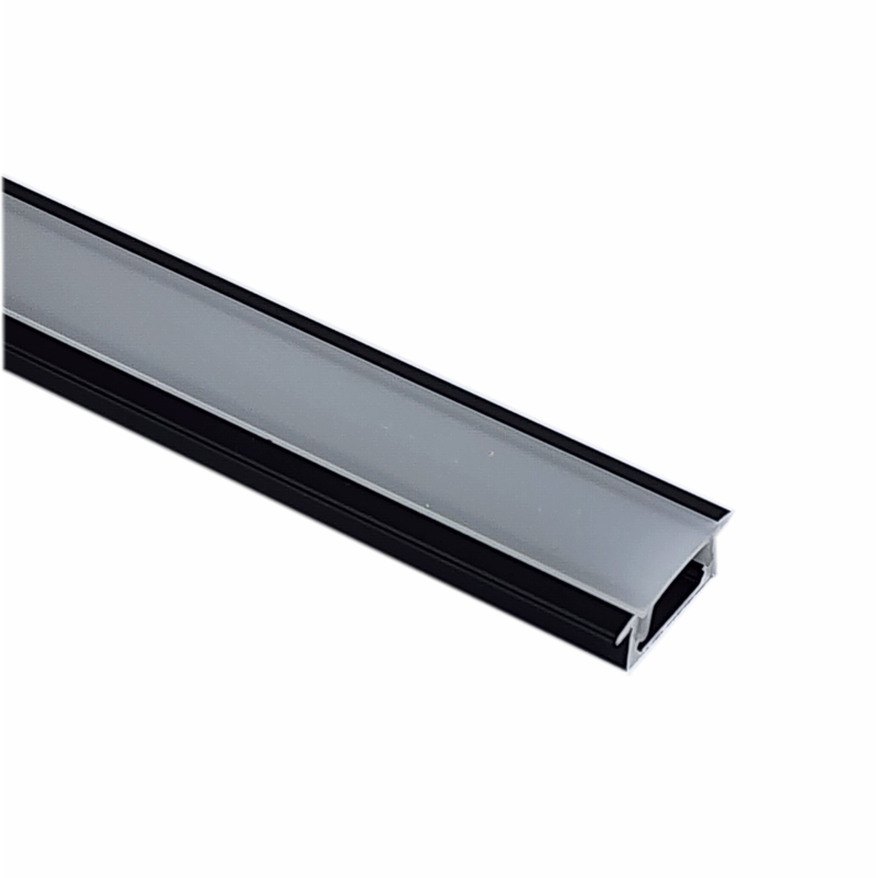 EXT-001 Recessed Aluminium Extrusion - Matt Black with Frosted Diffuser 2