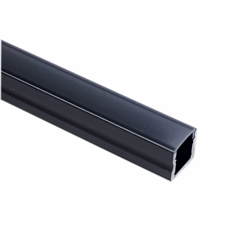 EXT-004 Surface Mounted Extrusion - Matt Black with Smoked diffuser 2