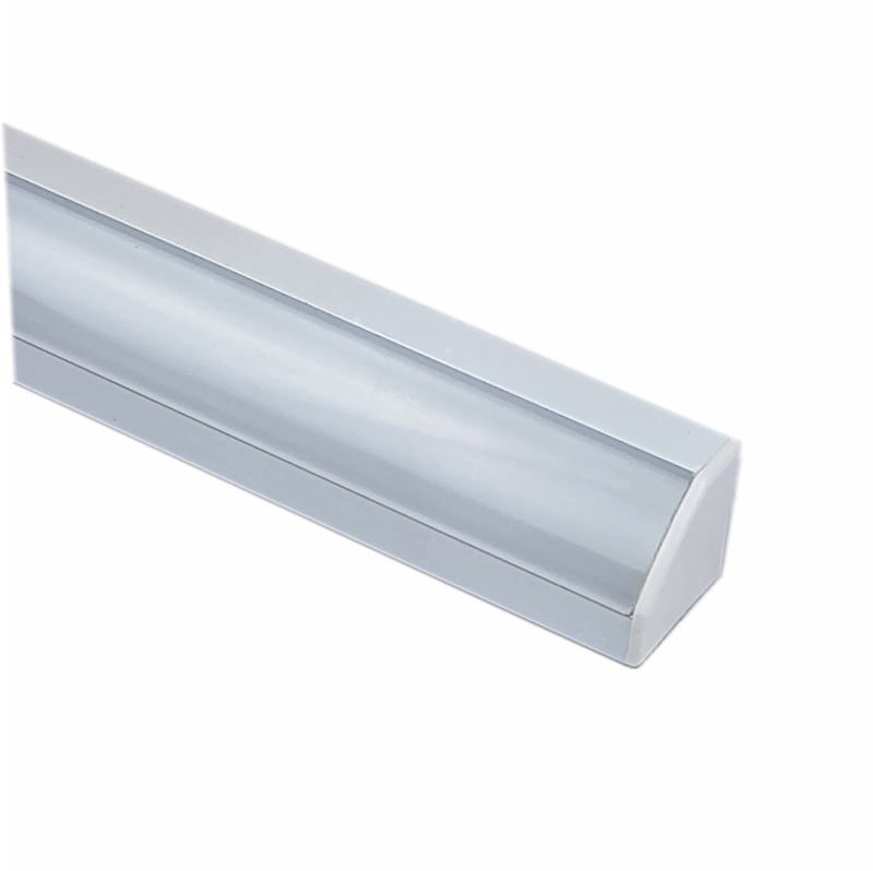 EXT007 Corner Aluminium Extrusion - White with Frosted Diffuser