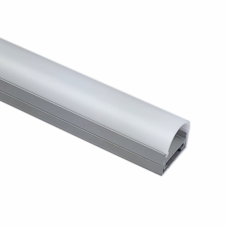 EXT-010 Aluminium Extrusion - Silver with Opal diffuser 2