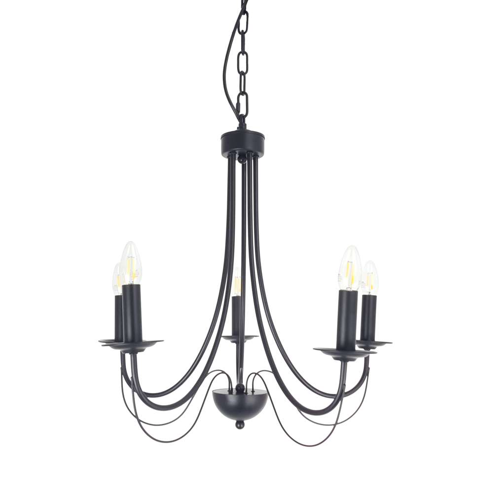 Fairstead 5LT Black Pendant - AP-1156-BLK