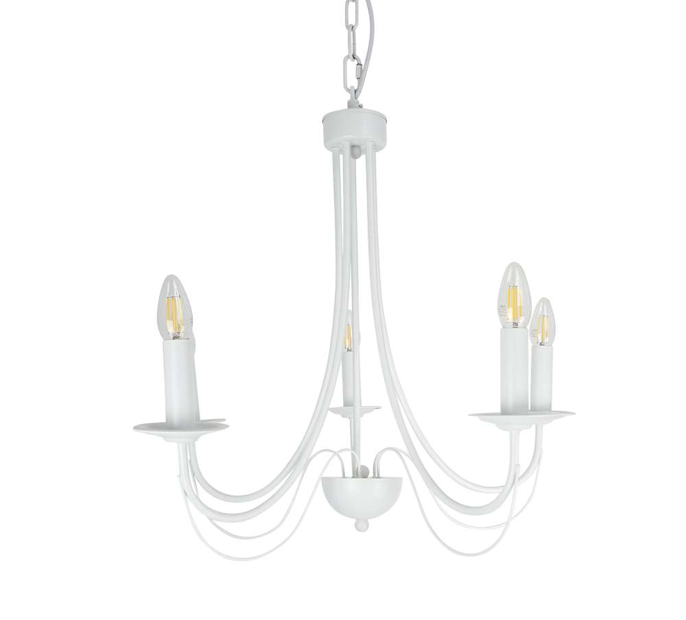 Ailia Imports - Fairstead 5 Light Pendant White - Candelabra