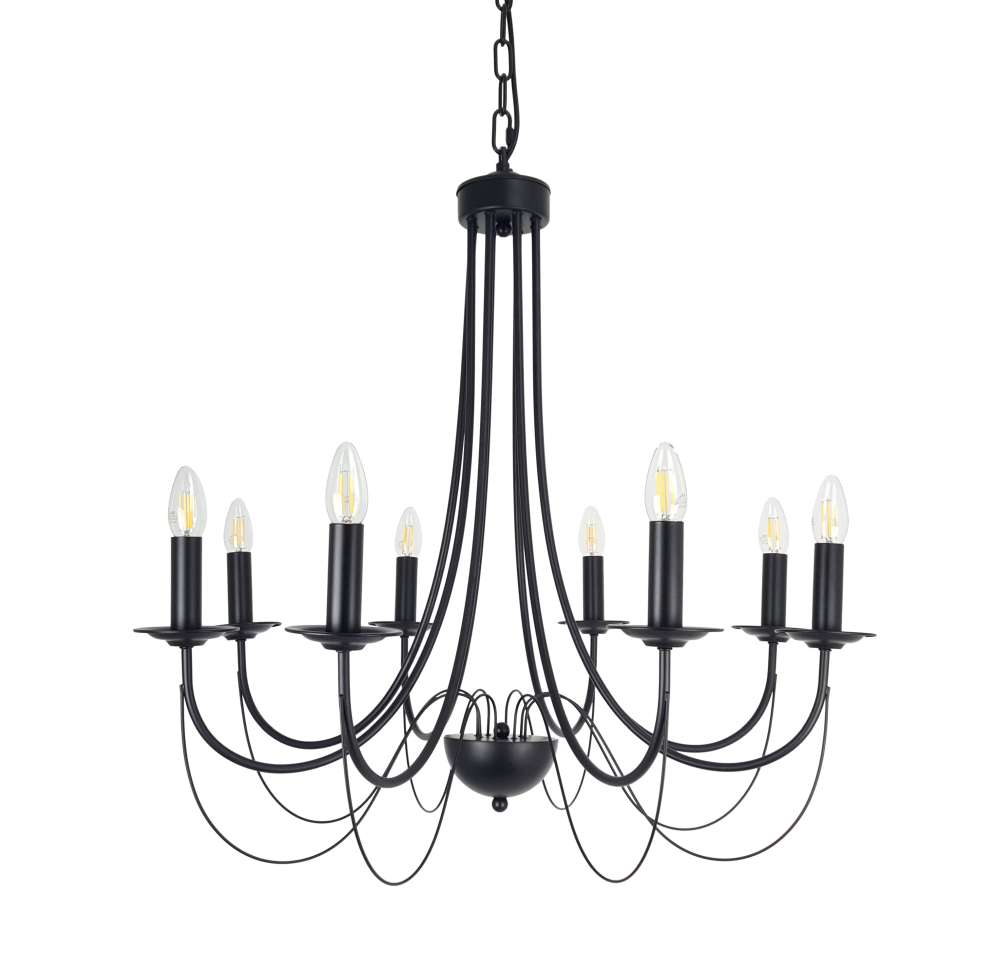 Fairstead 8LT Black Pendant - AP-1157-BLK