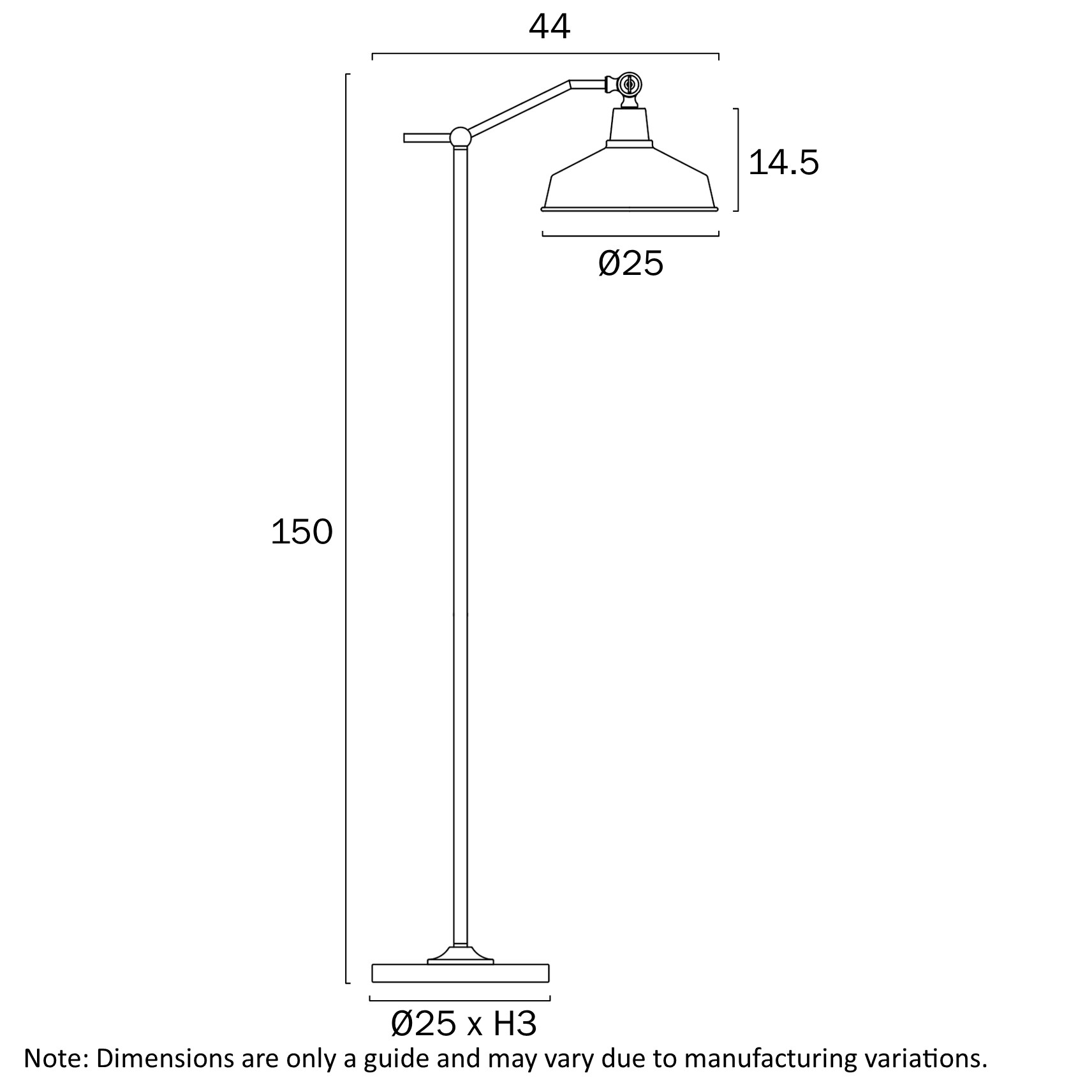 Telbix Lighting Kylan Floor Lamp Dimensions