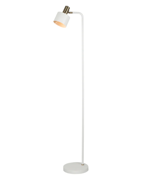 CLA Flotar Floor Lamp - White with Antique Brass